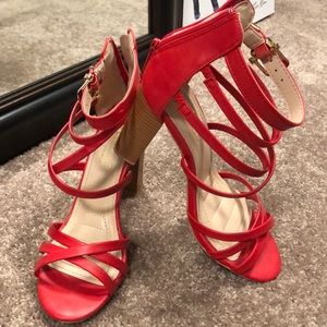 Red Strappy Sandals